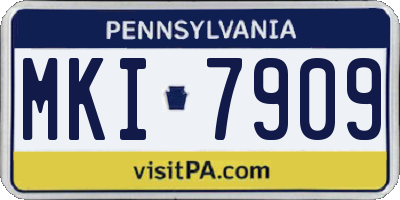 PA license plate MKI7909