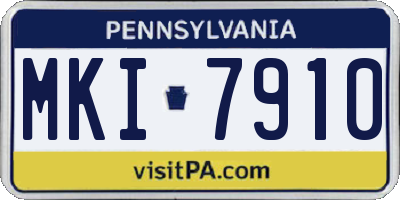 PA license plate MKI7910