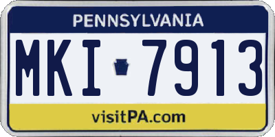 PA license plate MKI7913