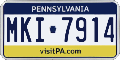 PA license plate MKI7914
