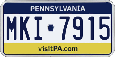 PA license plate MKI7915