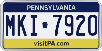 PA license plate MKI7920