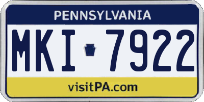 PA license plate MKI7922