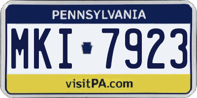 PA license plate MKI7923
