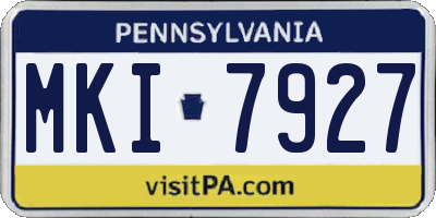 PA license plate MKI7927