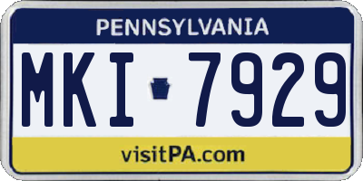 PA license plate MKI7929