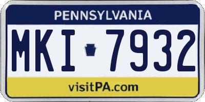 PA license plate MKI7932