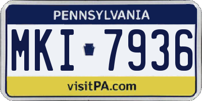 PA license plate MKI7936