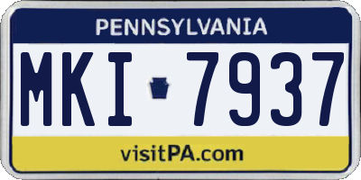PA license plate MKI7937