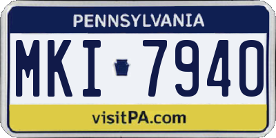 PA license plate MKI7940