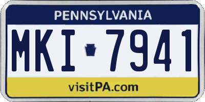 PA license plate MKI7941