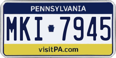 PA license plate MKI7945