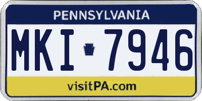 PA license plate MKI7946