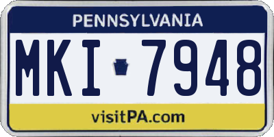 PA license plate MKI7948