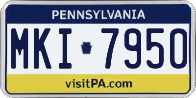 PA license plate MKI7950