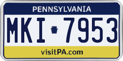 PA license plate MKI7953