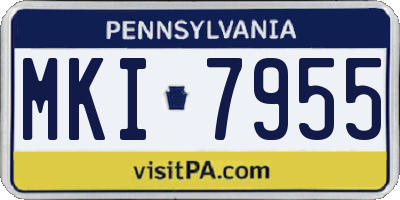 PA license plate MKI7955
