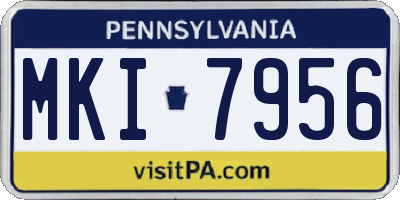 PA license plate MKI7956