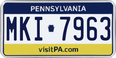 PA license plate MKI7963