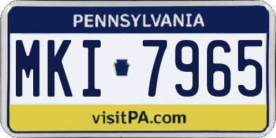 PA license plate MKI7965