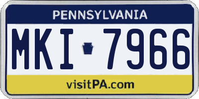 PA license plate MKI7966