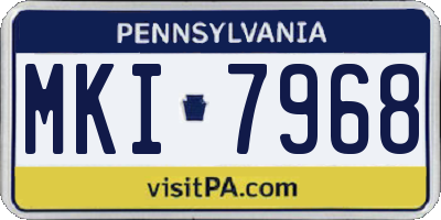 PA license plate MKI7968