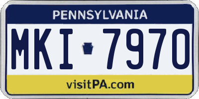 PA license plate MKI7970