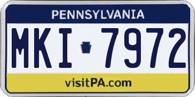 PA license plate MKI7972