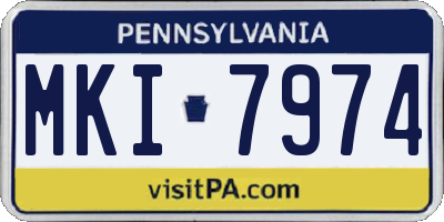 PA license plate MKI7974