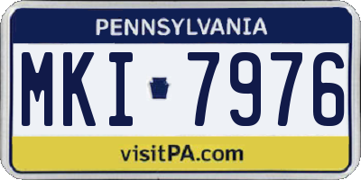 PA license plate MKI7976