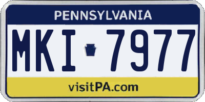 PA license plate MKI7977