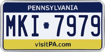 PA license plate MKI7979