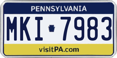 PA license plate MKI7983