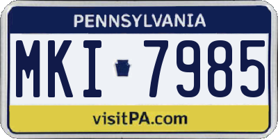 PA license plate MKI7985
