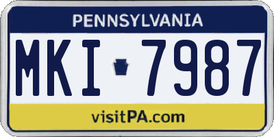 PA license plate MKI7987