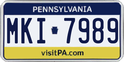 PA license plate MKI7989
