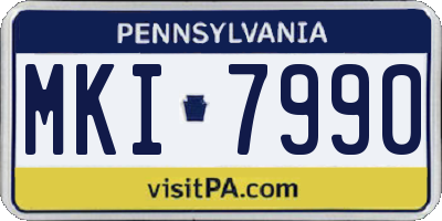 PA license plate MKI7990