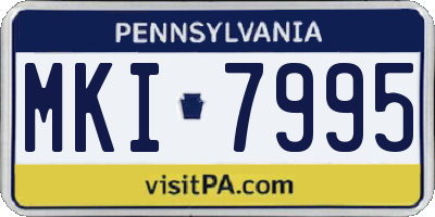 PA license plate MKI7995