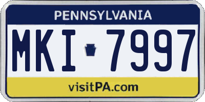 PA license plate MKI7997