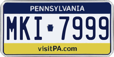 PA license plate MKI7999