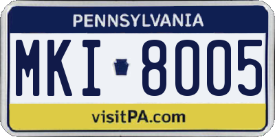 PA license plate MKI8005