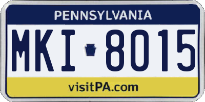 PA license plate MKI8015