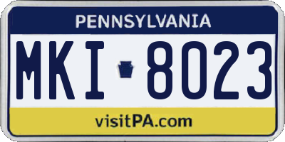 PA license plate MKI8023