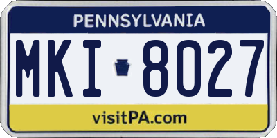 PA license plate MKI8027