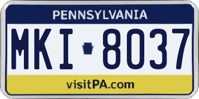 PA license plate MKI8037