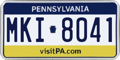 PA license plate MKI8041
