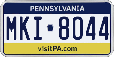 PA license plate MKI8044