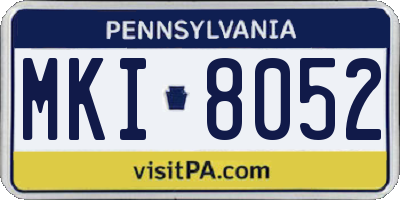 PA license plate MKI8052