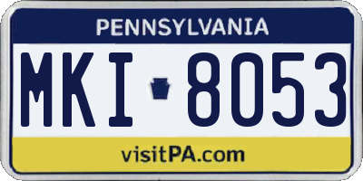 PA license plate MKI8053