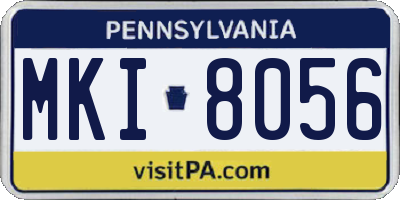 PA license plate MKI8056